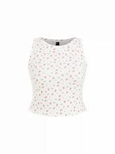 Knit Fabric Round Neckline Floral Crop Tops & Camis Tees Curve & Plus