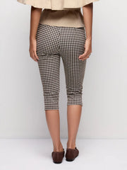 Low Rise Gingham Split Hem Leggings Capris