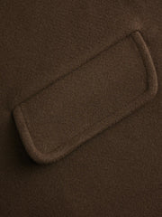 Wool-look Collar Metal Detail Batwing Sleeve Oversized Coat