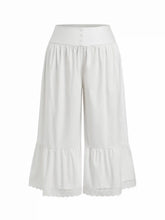 Woven Mid Rise None Wide Leg Trousers Trousers Curve & Plus