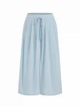 Cotton-blend Mid Rise Drawstring Ruched Wide Leg Trousers Curve & Plus
