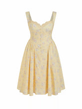 Cotton Floral Sweetheart Neck Lace Panel A-line Midi Dress Curve & Plus