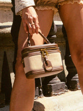 Solid Faux Leather Top Handle Bag