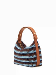 STRIPED CROCHET SHOULDER BAG