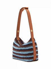 STRIPED CROCHET SHOULDER BAG