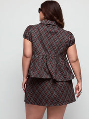 Knit Fabric Random Mini Skirt Sets Curve & Plus