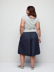 Cotton Mid Rise Drawstring Oversized Bermuda Shorts Curve & Plus