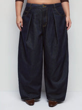 Denim Low Rise Metal Detail Barrel-leg Jeans Curve & Plus