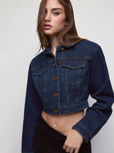 Denim Washed Metal Detail Oversized Jacket