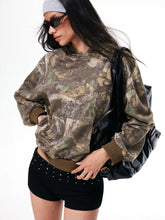 Cotton-blend Camo Hooded Pocket Oversized Hoodie