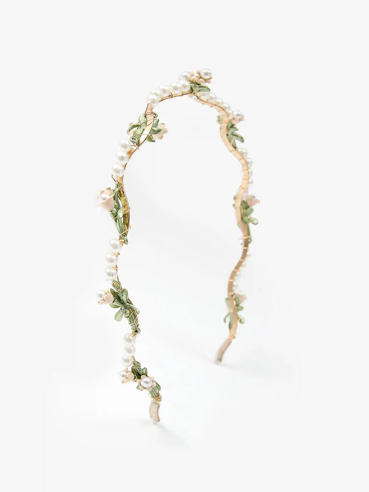 CORSAGES & FAUX PEARL TWINED METALLIC HEADBAND