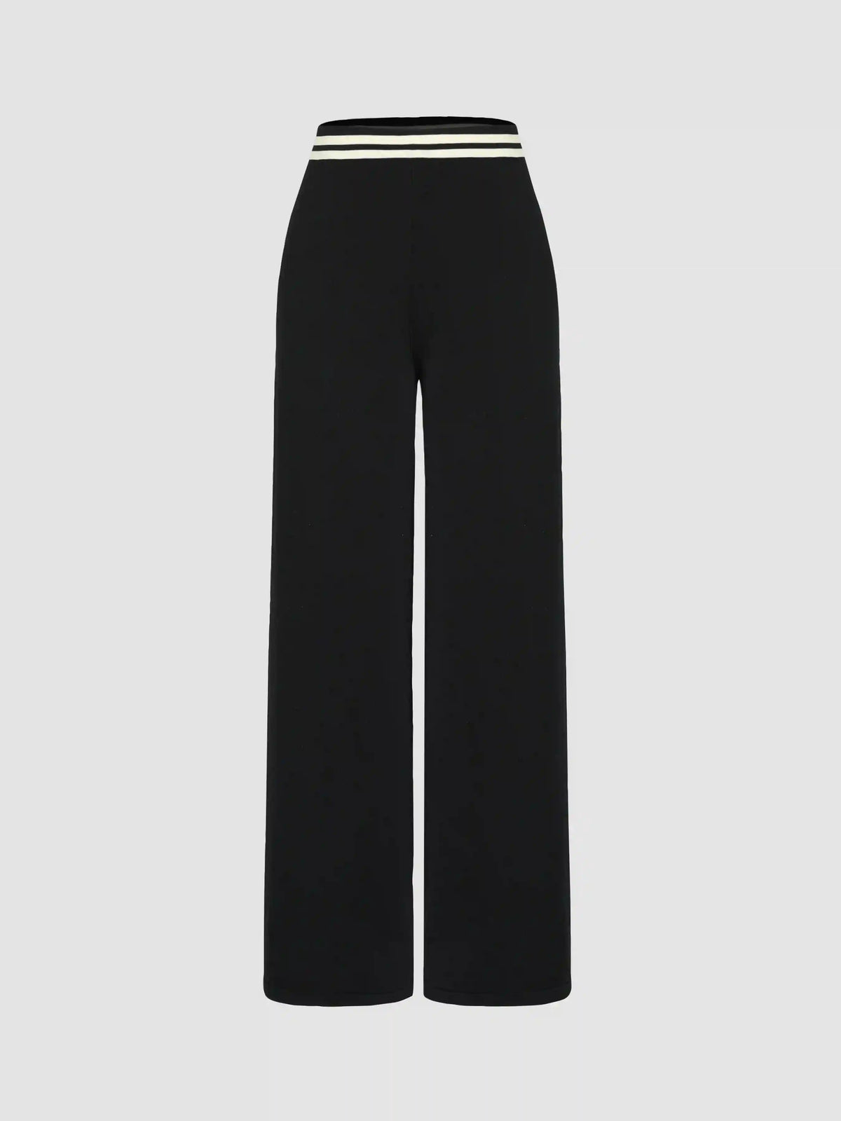 Contrasting Knitted Wide Leg Trousers