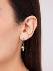 Flower Decor Faux Pearl Drop Earrings