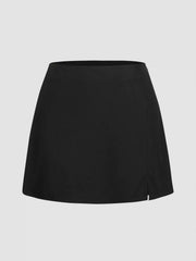 High Waist Zip Up Slit Mini Skirt Curve & Plus
