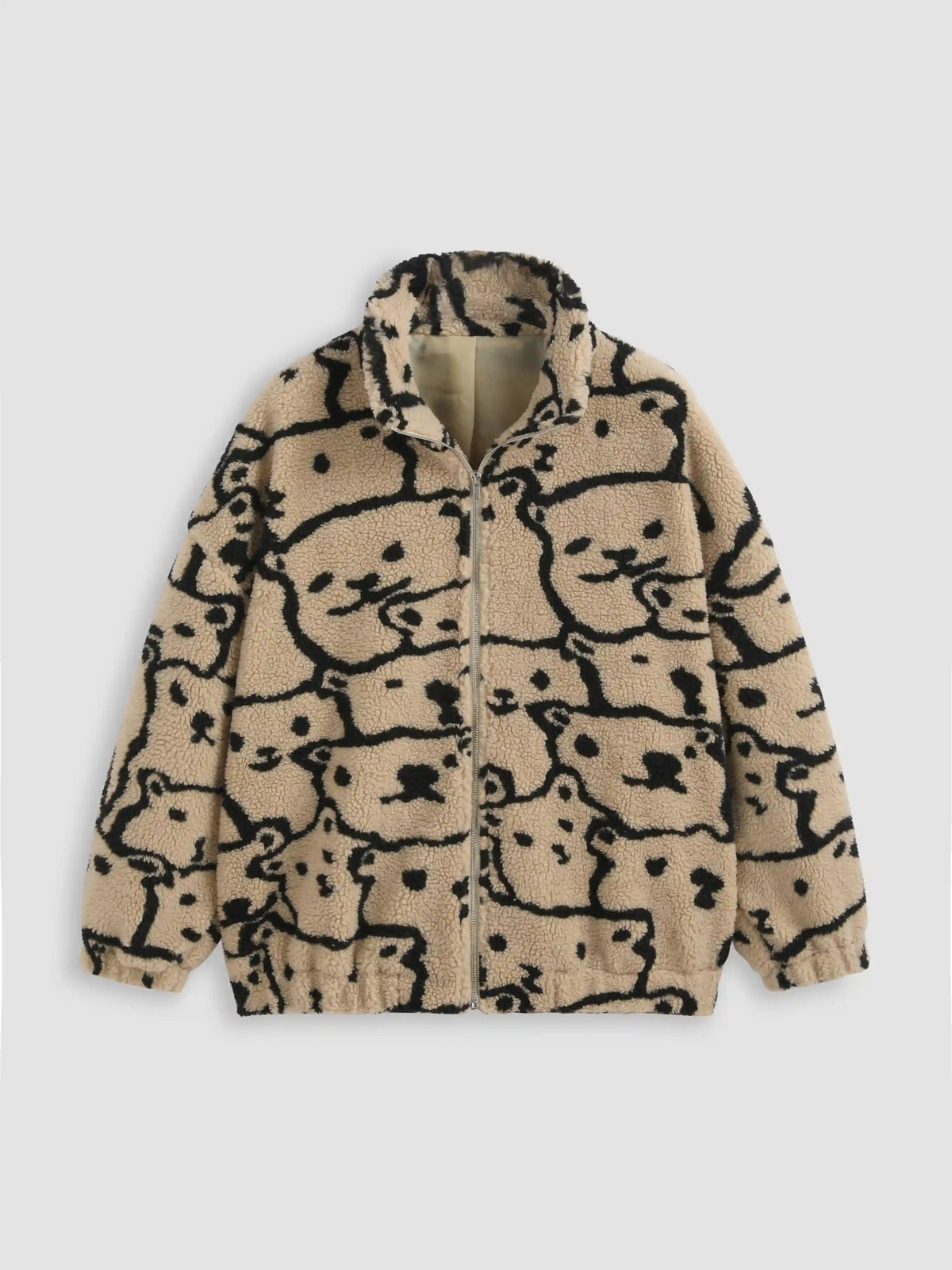 All Over Print Faux Fur Jacket Curve & Plus