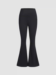 High Waist Solid Flared Leggings