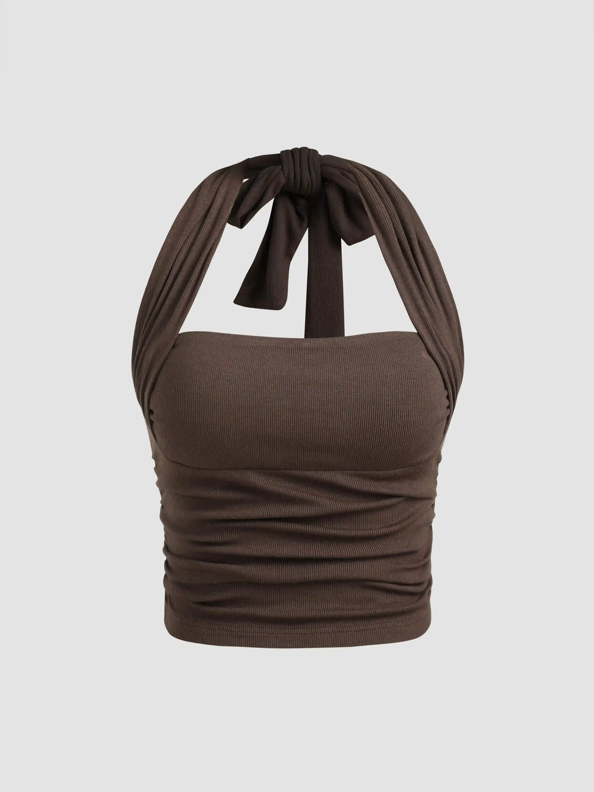 Two Way Solid Halter Crop Top