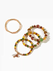 4pcs Artificial Crystal Beaded Bracelet