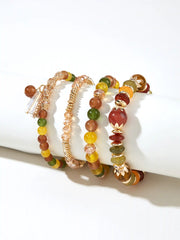 4pcs Artificial Crystal Beaded Bracelet