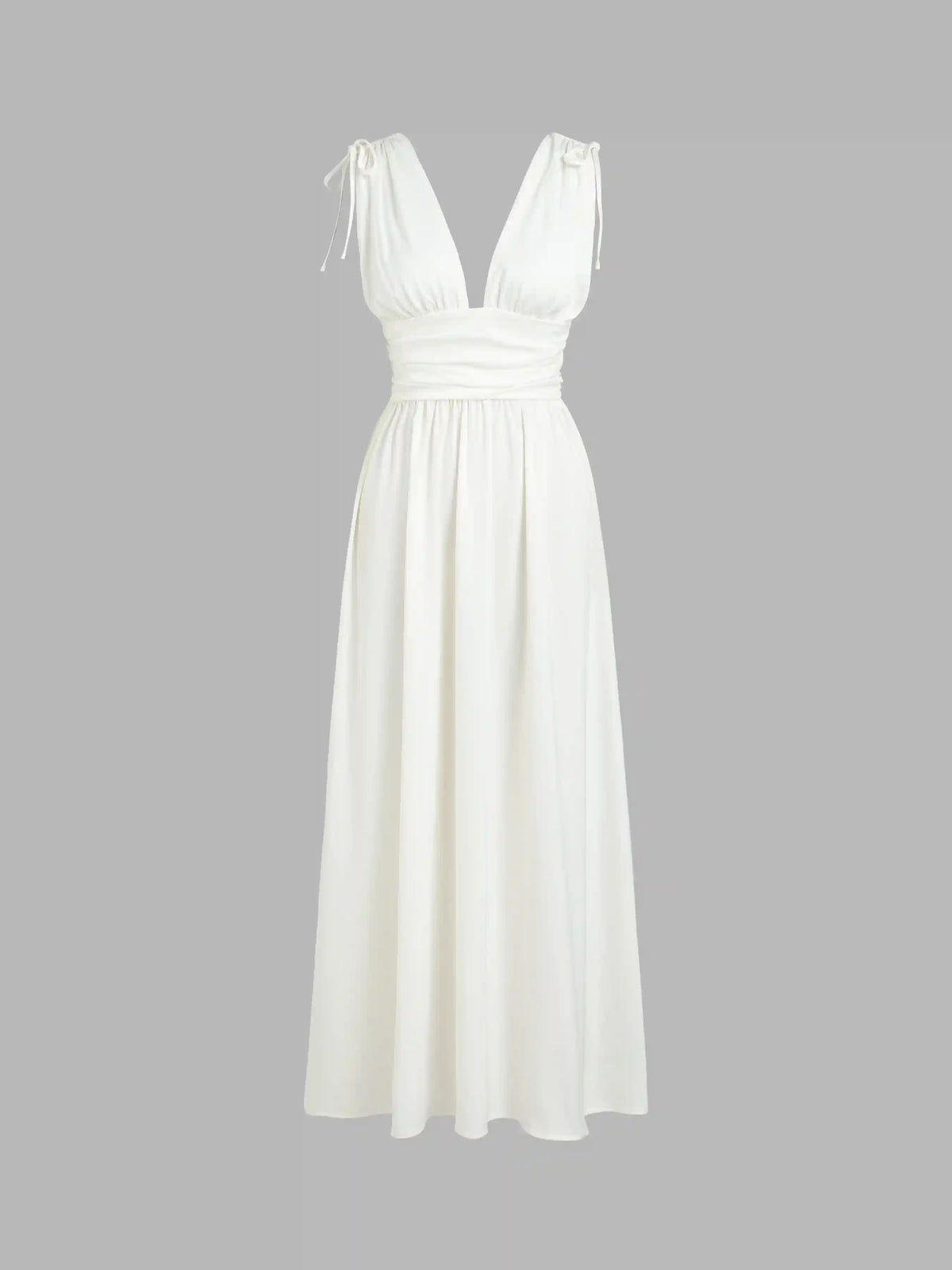 V-neck Ruffle Backless Maxi Dress