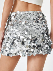 Sequin Mid Waist Mini Skirt