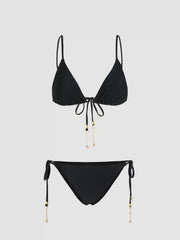 Starfish Chain Detail Knotted Triangle Bikini Set