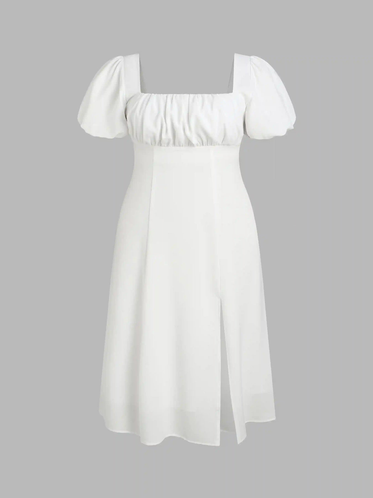Puff Sleeve Square Neck Midi Dress Curve & Plus
