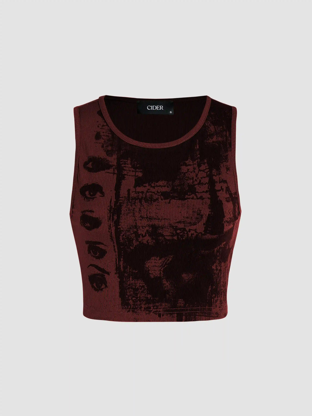 Eye Pattern Sleeveless Tank Top