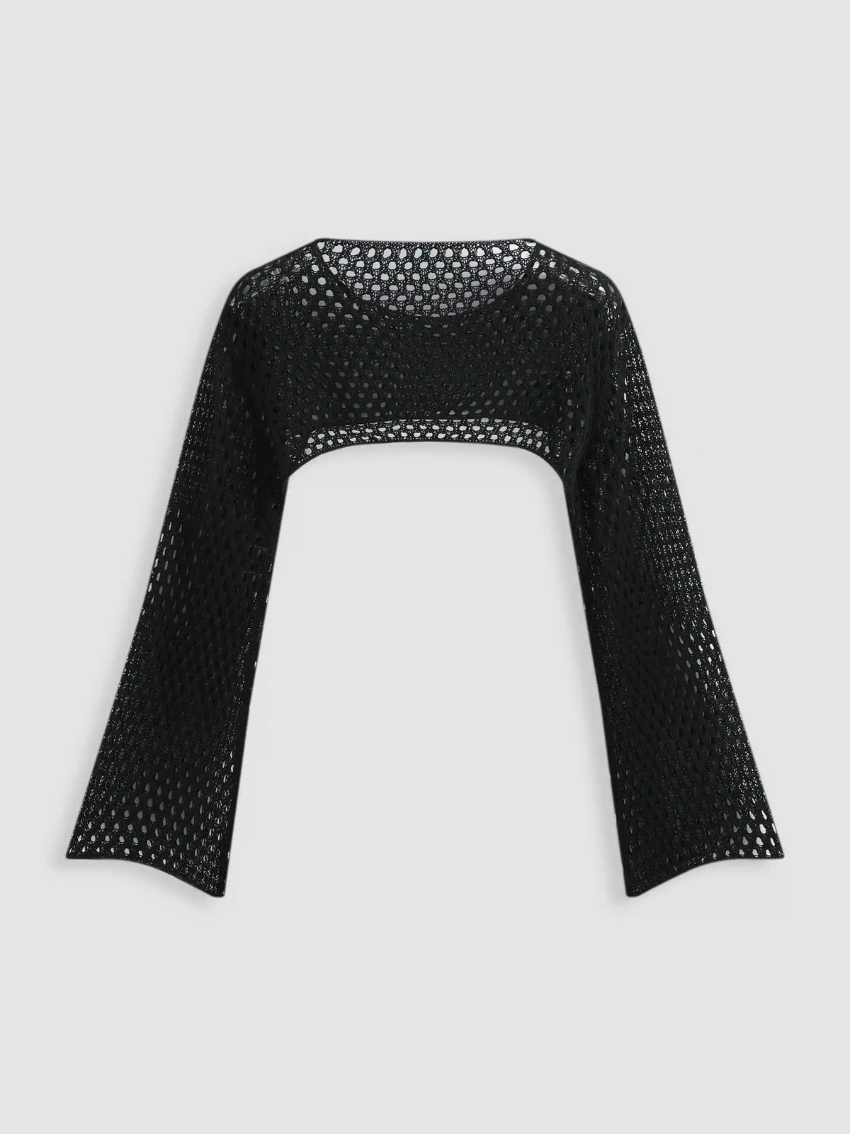 Midnight Veil Ultra-Cropped Long Sleeve Shrug Curve & Plus