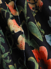 Lightweight Corduroy Floral Button Wide Leg Jumpsuit