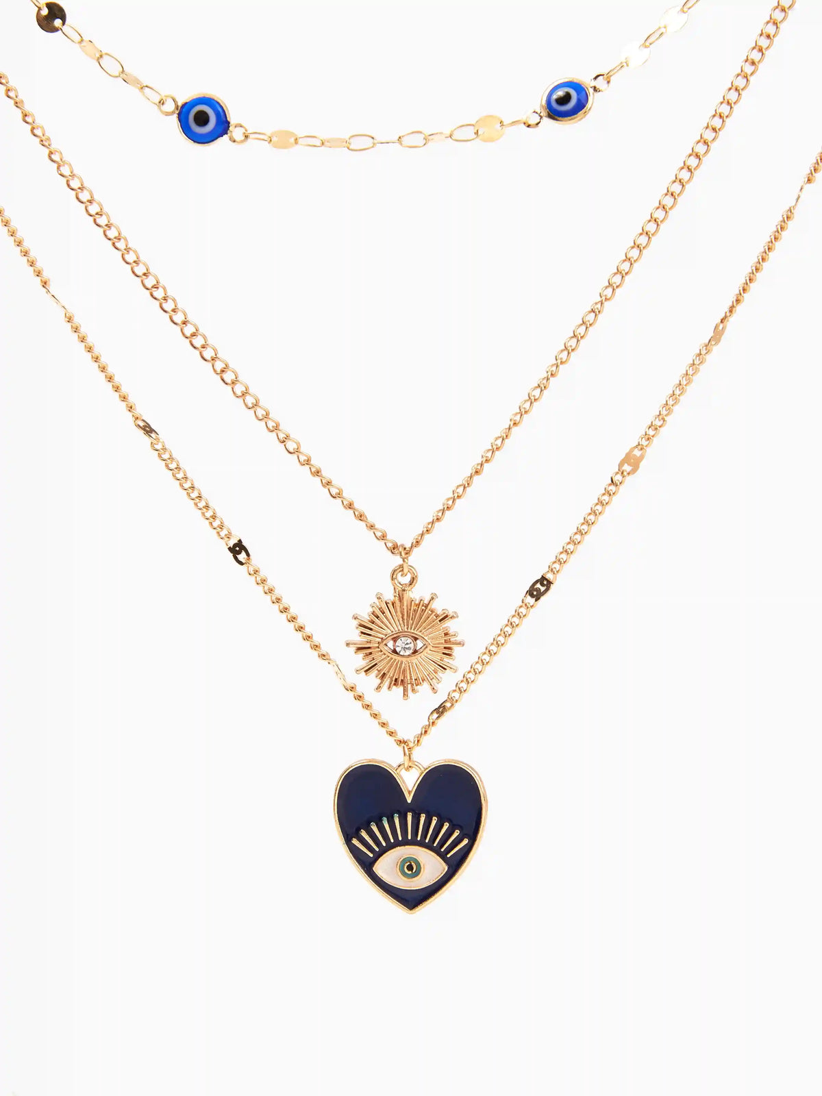 3pcs Eye Charm Decor Necklace