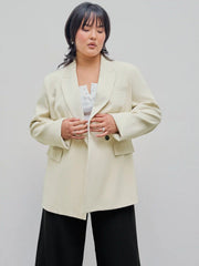 Notched Collar Pocket Blazer Curve & Plus