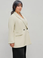 Notched Collar Pocket Blazer Curve & Plus