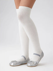 Ribbed Solid Over the Knee Socks