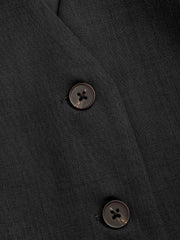 V-neck Solid Button Vest Curve & Plus