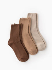 3 Pairs Solid Socks Set