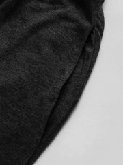 Solid Jersey Middle Waist Ruffle Pocket Wide Leg Trousers Curve & Plus