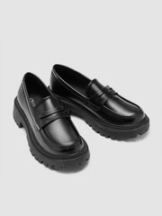 Solid Faux Patent Leather Loafers