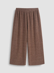 V-neck Button Top & High Waist Flared Trousers Loungewear Set Curve & Plus