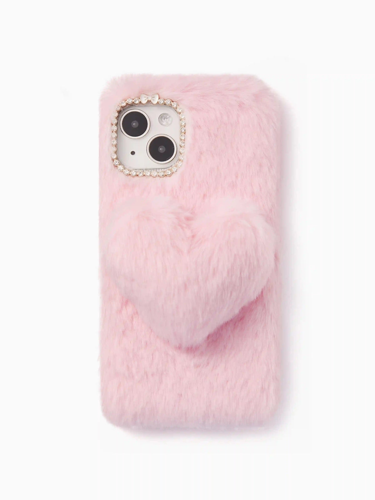 Heart Decor Furry Phone Case