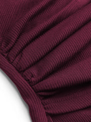 Rib Round Neck Twist Ruched Tank Top