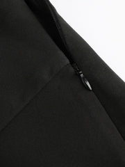 Petite Solid High Waist Knitted Wide Leg Trousers
