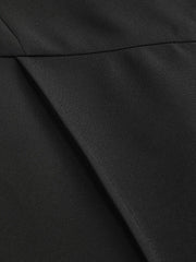 Petite Solid High Waist Knitted Wide Leg Trousers
