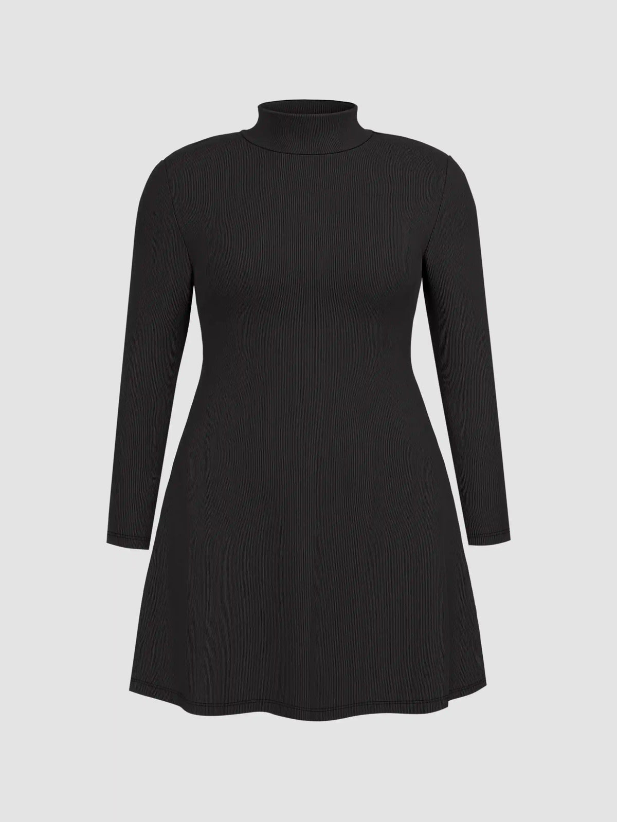 High Neck Solid Mini Dress Curve & Plus