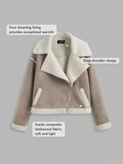 Faux Sherpa Oversized Biker Jacket