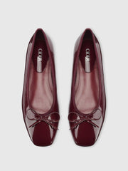 Bowknot Decor Square Toe Ballet Mary Jane Flats