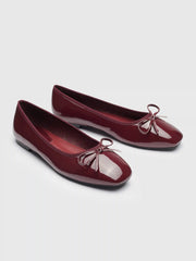 Bowknot Decor Square Toe Ballet Mary Jane Flats