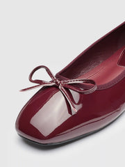 Bowknot Decor Square Toe Ballet Mary Jane Flats