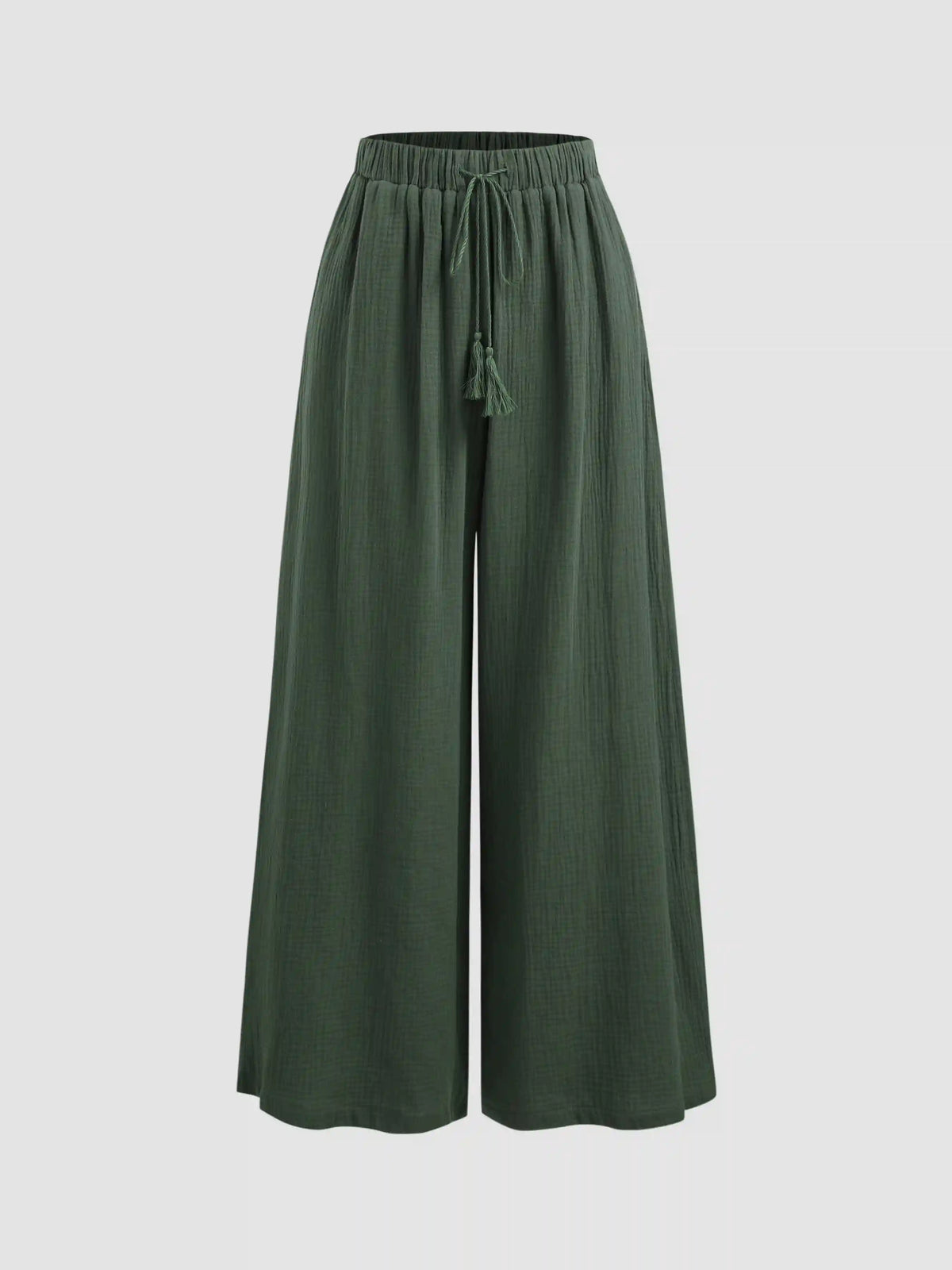 Drawstring Pull-on Wide Leg Pants