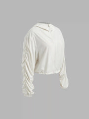 Ruched Sleeve Uv-proof Zipper Jacket